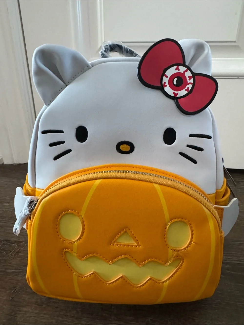 Loungefly White & Yellow Hello Kitty Pumpkin Mini Backpack